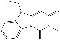 2-Methyl-5-ethylpyrimido[1,6-a]benzimidazole-1,3(2H,5H)-dione Struktur