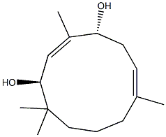 (1S,4R,2Z,6E)-3,7,11,11-Tetramethylcycloundeca-2,6-diene-1,4-diol Struktur