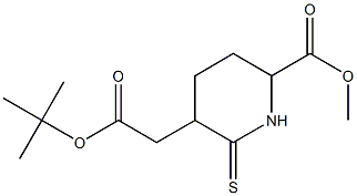 6-Methoxycarbonyl-2-thioxopiperidine-3-acetic acid tert-butyl ester Struktur