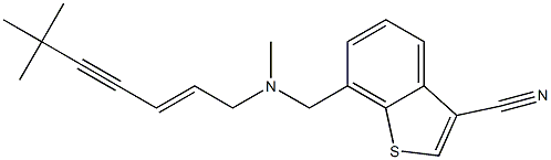 7-[N-[(E)-6,6-Dimethyl-2-hepten-4-yn-1-yl]methylaminomethyl]-1-benzothiophene-3-carbonitrile Struktur