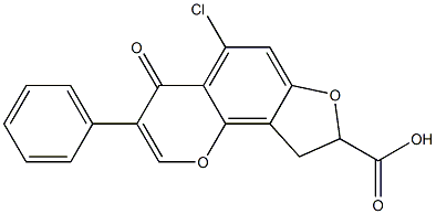 5-Chloro-8,9-dihydro-4-oxo-3-phenyl-4H-furo[2,3-h][1]benzopyran-8-carboxylic acid Struktur