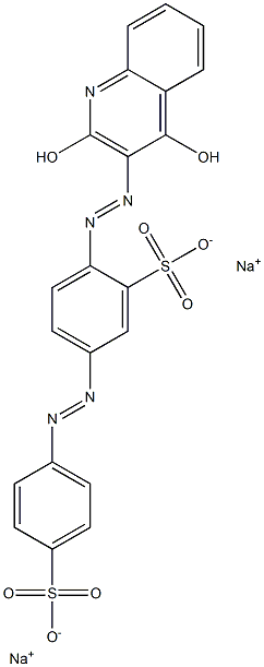 4-[(2,4-Dihydroxy-3-quinolyl)azo]azobenzene-3,4'-disulfonic acid disodium salt Struktur