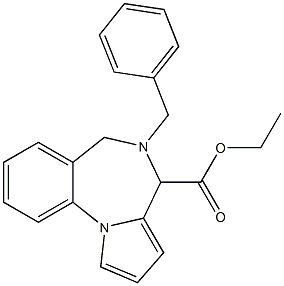 5-Benzyl-5,6-dihydro-4H-pyrrolo[1,2-a][1,4]benzodiazepine-4-carboxylic acid ethyl ester Struktur