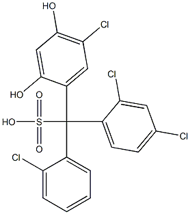 (2-Chlorophenyl)(2,4-dichlorophenyl)(5-chloro-2,4-dihydroxyphenyl)methanesulfonic acid Struktur