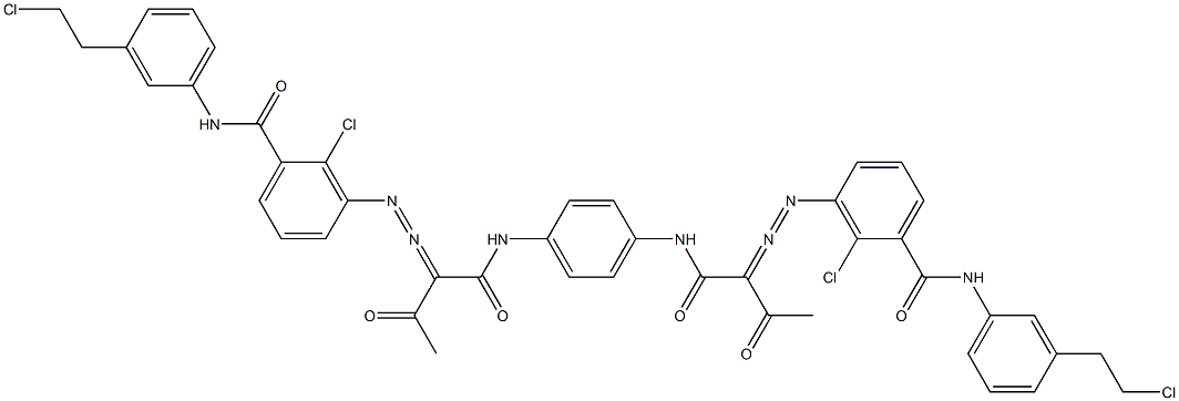 3,3'-[1,4-Phenylenebis[iminocarbonyl(acetylmethylene)azo]]bis[N-[3-(2-chloroethyl)phenyl]-2-chlorobenzamide] Struktur