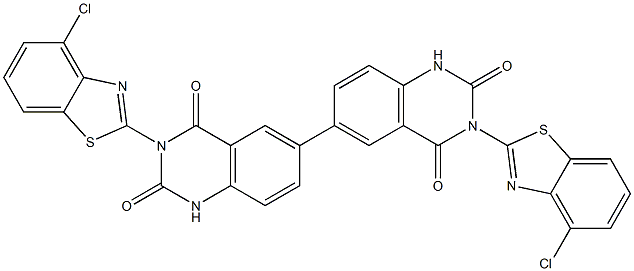 3,3'-Bis(4-chlorobenzothiazol-2-yl)[6,6'-biquinazoline]-2,2',4,4'(1H,1'H,3H,3'H)-tetrone Struktur