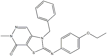 2-(4-Ethoxyphenylimino)-3-benzyl-2,3-dihydro-6-methylthiazolo[4,5-d]pyridazin-7(6H)-one Struktur