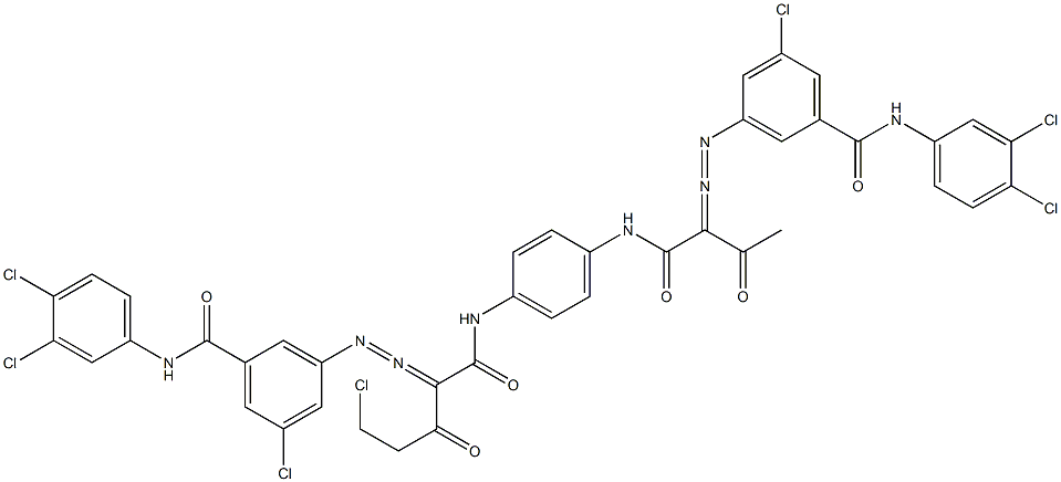 3,3'-[2-(Chloromethyl)-1,4-phenylenebis[iminocarbonyl(acetylmethylene)azo]]bis[N-(3,4-dichlorophenyl)-5-chlorobenzamide] Struktur