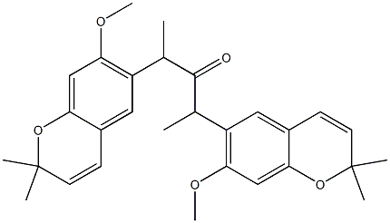 6,6'-[(1S,3R)-1,3-Dimethyl-2-oxopropane-1,3-diyl]bis(7-methoxy-2,2-dimethyl-2H-1-benzopyran) Struktur