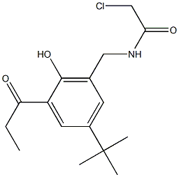 5'-tert-Butyl-3'-(2-chloroacetylaminomethyl)-2'-hydroxypropiophenone Struktur