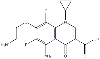 7-(2-Aminoethoxy)-6,8-difluoro-5-amino-1-cyclopropyl-1,4-dihydro-4-oxoquinoline-3-carboxylic acid Struktur