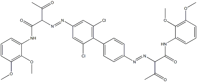 4,4'-Bis[[1-(2,3-dimethoxyphenylamino)-1,3-dioxobutan-2-yl]azo]-2,6-dichloro-1,1'-biphenyl Struktur