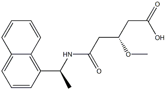 (3R)-4-[[(S)-1-(1-Naphtyl)ethyl]aminocarbonyl]-3-methoxybutyric acid Struktur