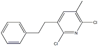 2,6-Dichloro-3-(2-phenylethyl)-5-methylpyridine Struktur