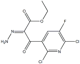 3-[2,6-Dichloro-5-fluoropyridin-3-yl]-3-oxo-2-hydrazonopropionic acid ethyl ester Struktur