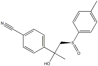 (S)-1-Methyl-1-(4-cyanophenyl)-2-(4-methylphenylsulfinyl)ethanol Struktur