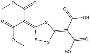 1,2,4-Trithiolane-3,5-diylidenebis(malonic acid dimethyl) ester Struktur