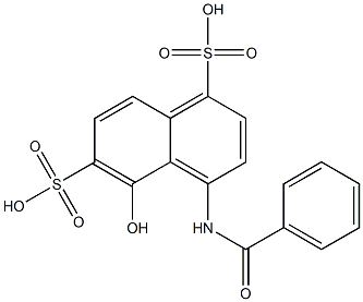 5-Hydroxy-4-(benzoylamino)-1,6-naphthalenedisulfonic acid Struktur