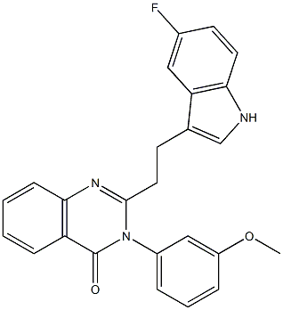 2-[2-(5-Fluoro-1H-indol-3-yl)ethyl]-3-(3-methoxyphenyl)quinazolin-4(3H)-one Struktur