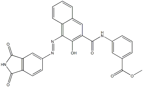 3-[3-Hydroxy-4-[(1,3-dioxoisoindolin-5-yl)azo]-2-naphthoylamino]benzoic acid methyl ester Struktur