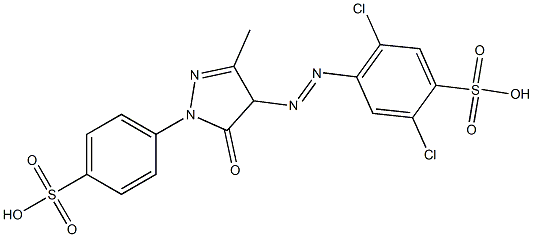 2,5-Dichloro-4-[[[4,5-dihydro-3-methyl-5-oxo-1-(4-sulfophenyl)-1H-pyrazol]-4-yl]azo]benzenesulfonic acid Struktur