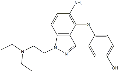 5-Amino-2-[2-(diethylamino)ethyl]-2H-[1]benzothiopyrano[4,3,2-cd]indazol-9-ol Struktur