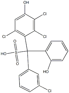 (3-Chlorophenyl)(2,3,6-trichloro-4-hydroxyphenyl)(2-hydroxyphenyl)methanesulfonic acid Struktur