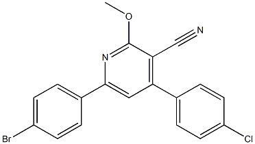 4-(4-Chlorophenyl)-6-(4-bromophenyl)-2-methoxypyridine-3-carbonitrile Struktur