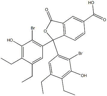 1,1-Bis(6-bromo-3,4-diethyl-5-hydroxyphenyl)-1,3-dihydro-3-oxoisobenzofuran-5-carboxylic acid Struktur