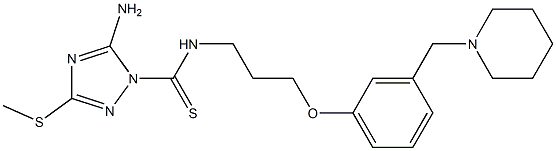 5-Amino-3-(methylthio)-N-[3-[3-(piperidinomethyl)phenoxy]propyl]-1H-1,2,4-triazole-1-carbothioamide Struktur