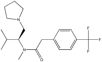 2-(4-Trifluoromethylphenyl)-N-methyl-N-[(S)-2-methyl-1-(1-pyrrolidinylmethyl)propyl]acetamide Struktur