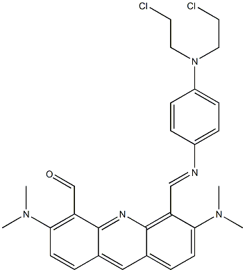 5-[[[4-[Bis(2-chloroethyl)amino]phenyl]imino]methyl]-3,6-bis(dimethylamino)-4-acridinecarbaldehyde Struktur