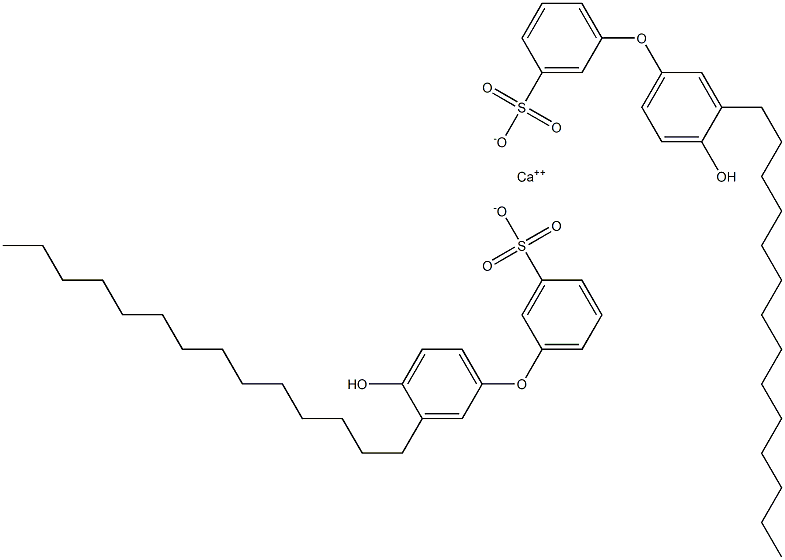 Bis(4'-hydroxy-3'-tetradecyl[oxybisbenzene]-3-sulfonic acid)calcium salt Struktur