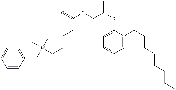 N,N-Dimethyl-N-benzyl-N-[4-[[2-(2-octylphenyloxy)propyl]oxycarbonyl]butyl]aminium Struktur