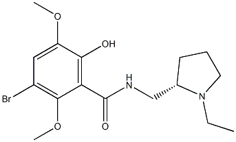 N-[[(2S)-1-Ethylpyrrolidine-2-yl]methyl]-2,5-dimethoxy-3-bromo-6-hydroxybenzamide Struktur