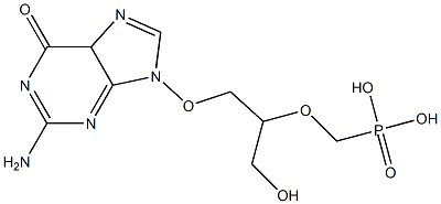 2-Amino-9-[3-hydroxy-2-(phosphonomethoxy)propoxy]-9H-purin-6(5H)-one Struktur