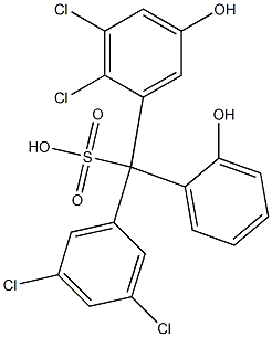 (3,5-Dichlorophenyl)(2,3-dichloro-5-hydroxyphenyl)(2-hydroxyphenyl)methanesulfonic acid Struktur