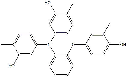 N,N-Bis(3-hydroxy-4-methylphenyl)-2-(4-hydroxy-3-methylphenoxy)benzenamine Struktur