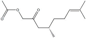 [S,(-)]-1-Acetyloxy-4,8-dimethyl-7-nonene-2-one Struktur