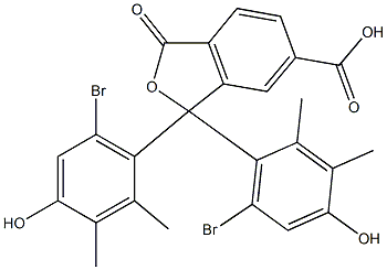 1,1-Bis(6-bromo-4-hydroxy-2,3-dimethylphenyl)-1,3-dihydro-3-oxoisobenzofuran-6-carboxylic acid Struktur