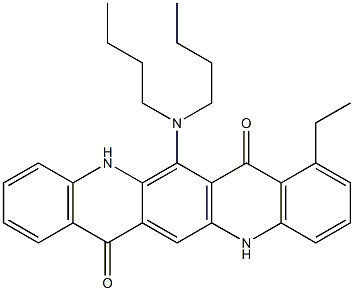 6-(Dibutylamino)-8-ethyl-5,12-dihydroquino[2,3-b]acridine-7,14-dione Struktur