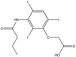 (3-Butyrylamino-2,4,6-triiodophenoxy)acetic acid Struktur