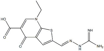 2-[(Amidinoamino)iminomethyl]-4,7-dihydro-7-ethyl-4-oxothieno[2,3-b]pyridine-5-carboxylic acid Struktur