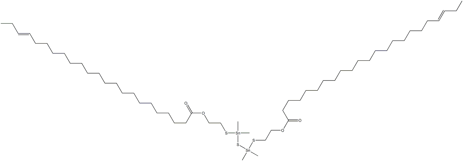 Bis[dimethyl[[2-(19-docosenylcarbonyloxy)ethyl]thio]stannyl] sulfide Struktur