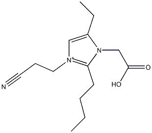 3-(2-Cyanoethyl)-2-butyl-5-ethyl-1-(carboxymethyl)-1H-imidazol-3-ium Struktur