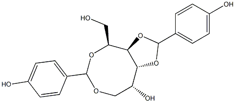 2-O,6-O:3-O,4-O-Bis(4-hydroxybenzylidene)-D-glucitol Struktur