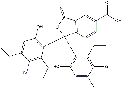 1,1-Bis(3-bromo-2,4-diethyl-6-hydroxyphenyl)-1,3-dihydro-3-oxoisobenzofuran-5-carboxylic acid Struktur