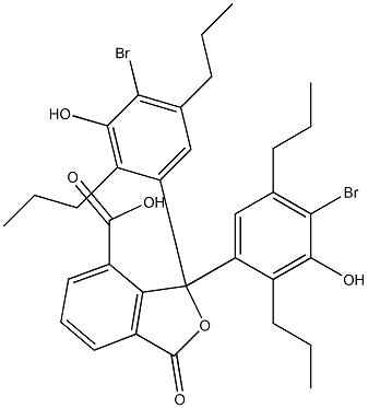 1,1-Bis(4-bromo-3-hydroxy-2,5-dipropylphenyl)-1,3-dihydro-3-oxoisobenzofuran-7-carboxylic acid Struktur