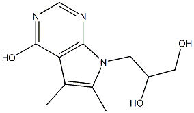 3-[4-Hydroxy-5,6-dimethyl-7H-pyrrolo[2,3-d]pyrimidin-7-yl]-1,2-propanediol Struktur