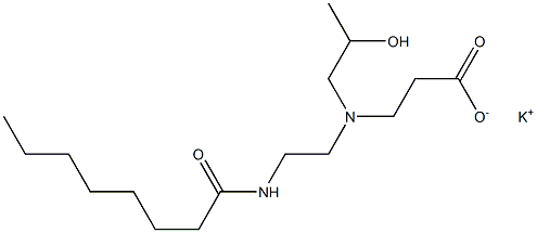 3-[N-(2-Hydroxypropyl)-N-[2-(octanoylamino)ethyl]amino]propionic acid potassium salt Struktur